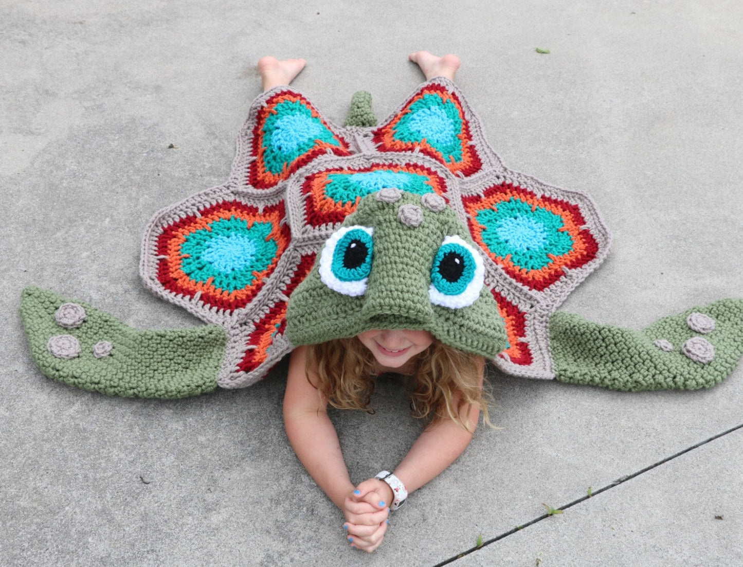 Hooded Sea Turtle Blanket Crochet Pattern
