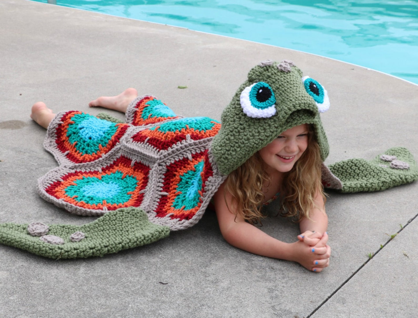 Hooded Sea Turtle Blanket Crochet Pattern