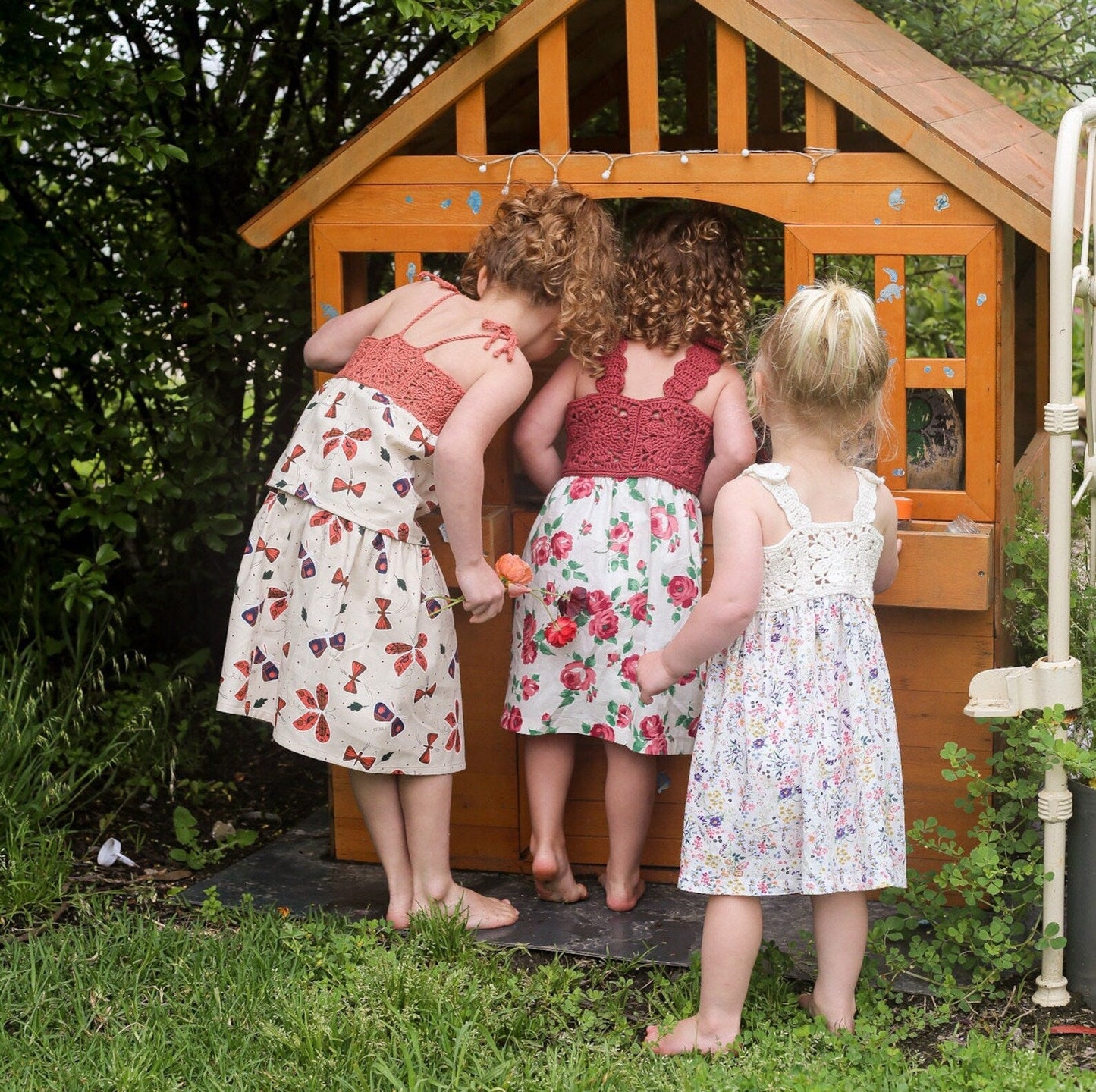 Flower Square Dress Crochet/Sewing Pattern