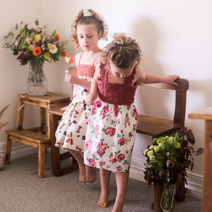 Flower Square Dress Crochet/Sewing Pattern