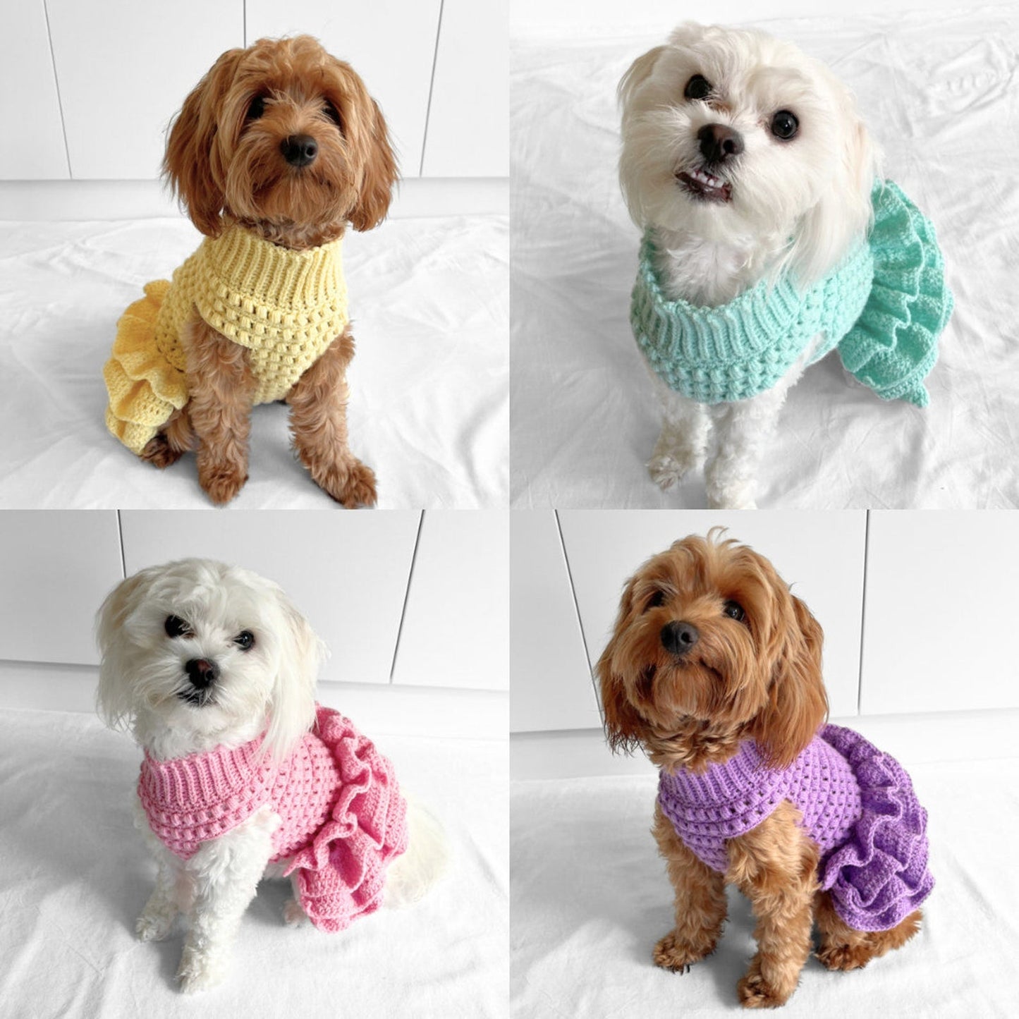 Puff Stitch Tutu Dog Jumper Crochet Pattern