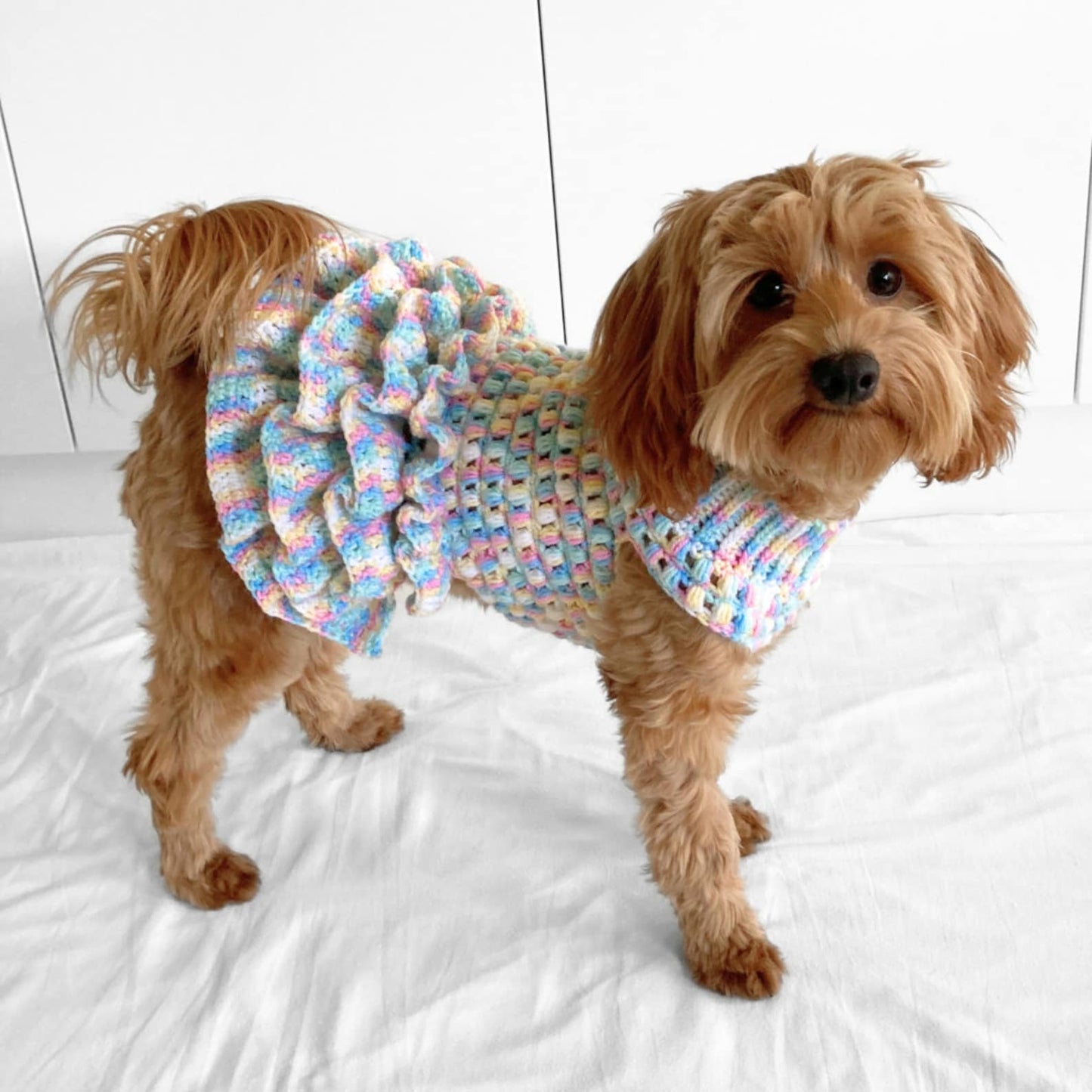 Puff Stitch Tutu Dog Jumper Crochet Pattern