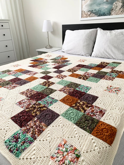 Granny Square Blanket Crochet Pattern