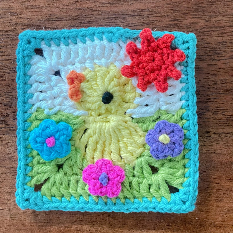 Crochet Duck Granny Square Pattern