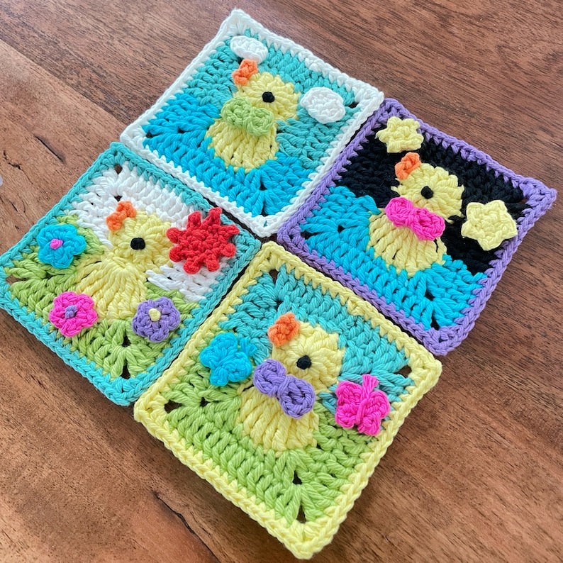 Crochet Duck Granny Square Pattern