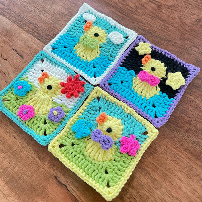 Crochet Duck Granny Square Pattern