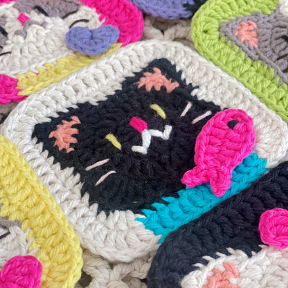 Crocchet Cat Granny Squares Pattern