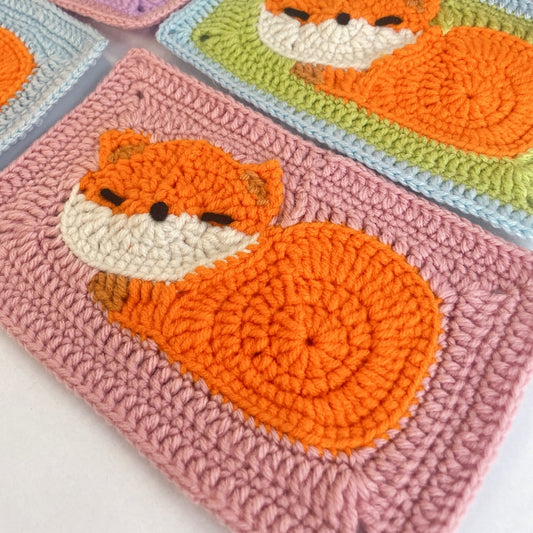 Crochet Fox Granny Squares Digital Pattern