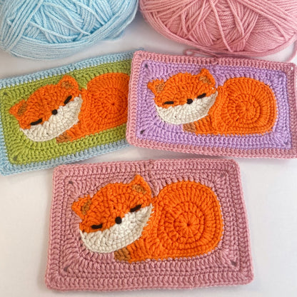 Crochet Fox Granny Squares Digital Pattern