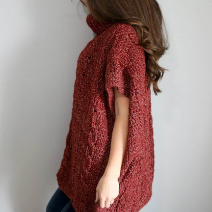 Autumn Breeze Cable Poncho Crochet Pattern