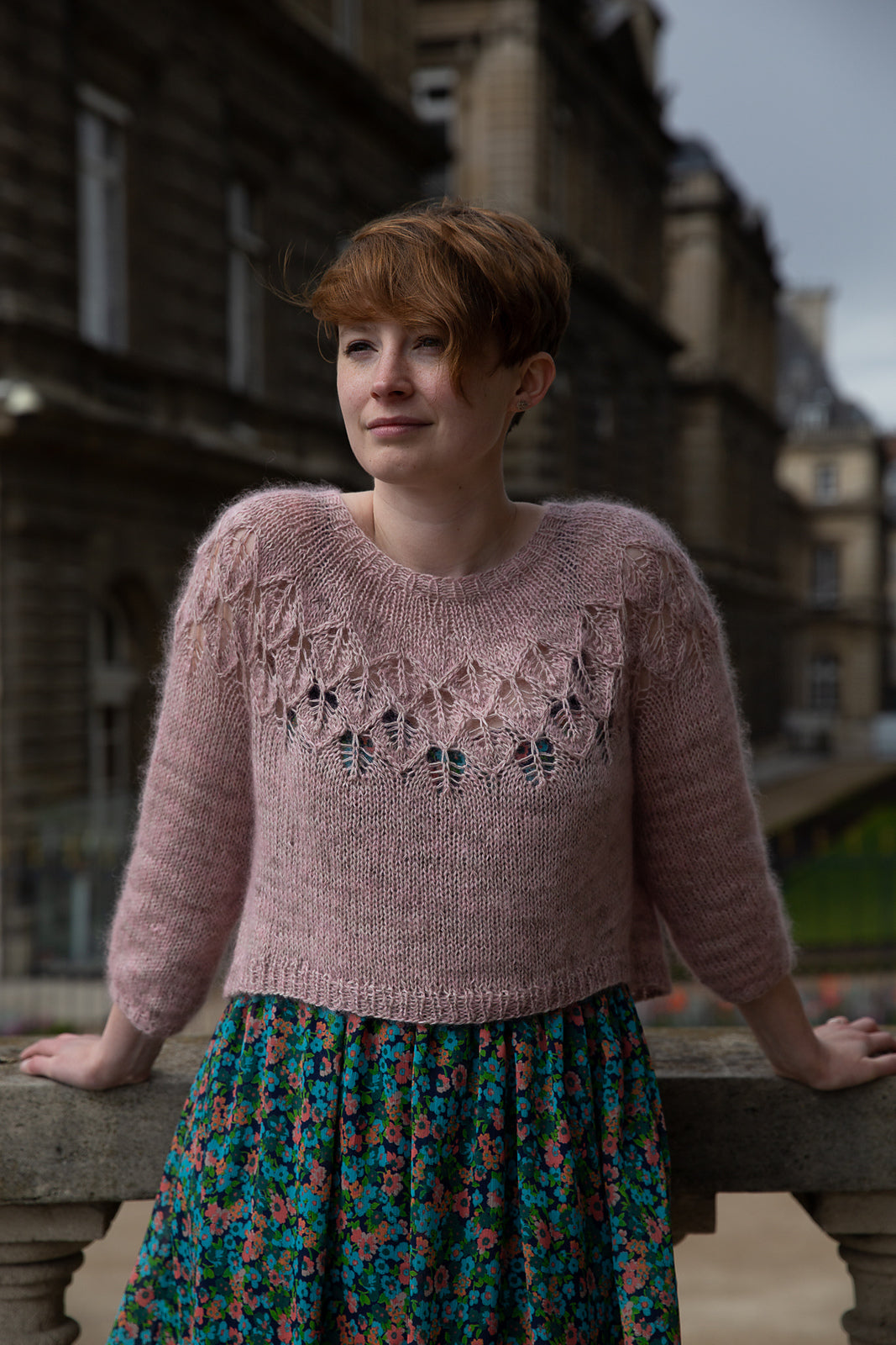 Lace Yoke Sweater Knitting Pattern