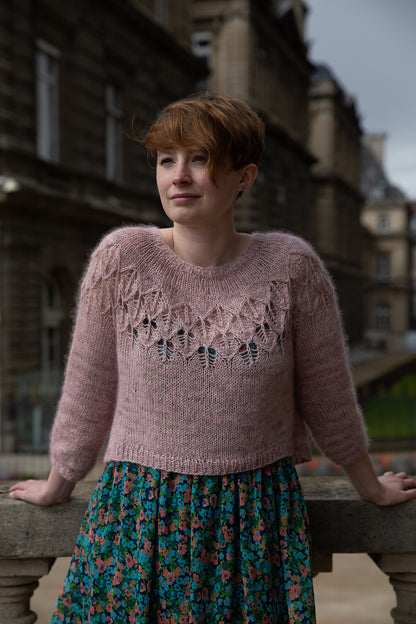 Lace Yoke Sweater Knitting Pattern