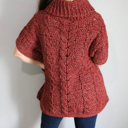 Autumn Breeze Cable Poncho Crochet Pattern