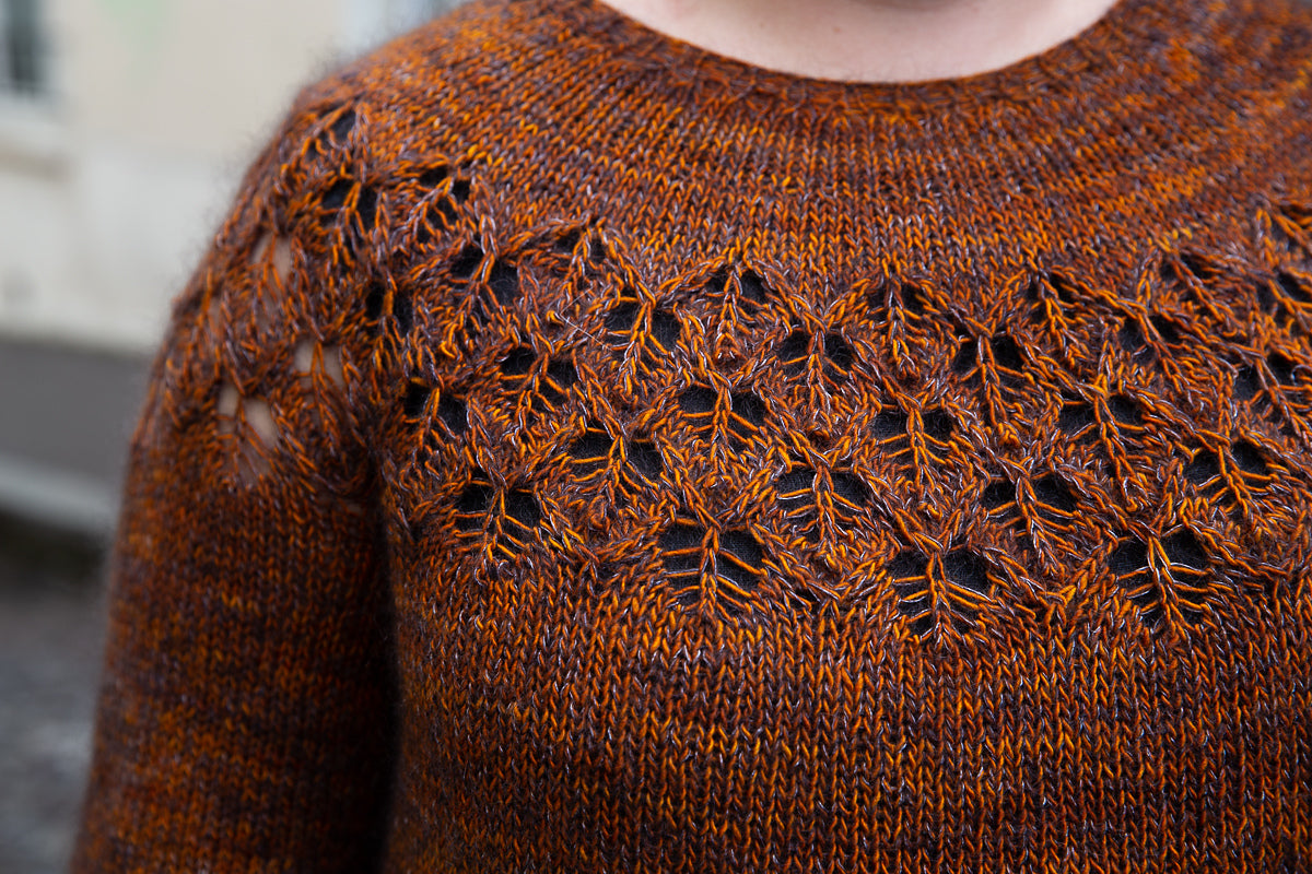 Lace Yoke Sweater Knitting Pattern