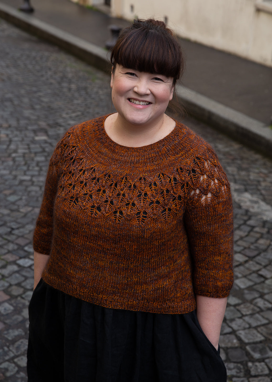 Lace Yoke Sweater Knitting Pattern