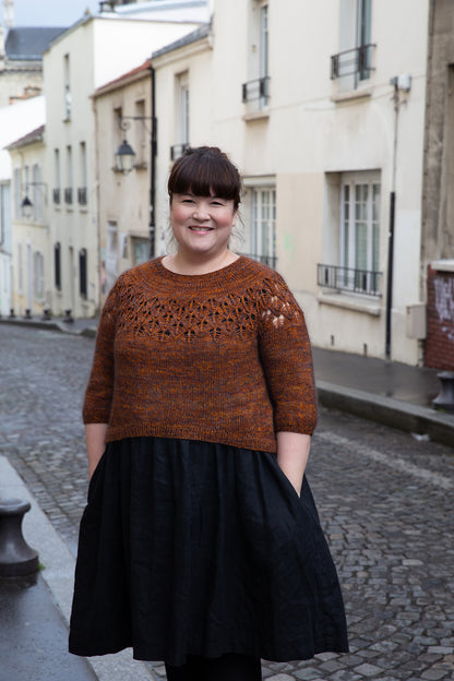 Lace Yoke Sweater Knitting Pattern