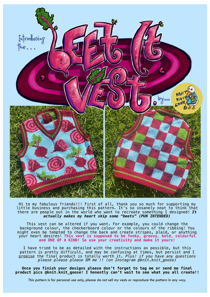 Beetroots Vest Knitting Pattern