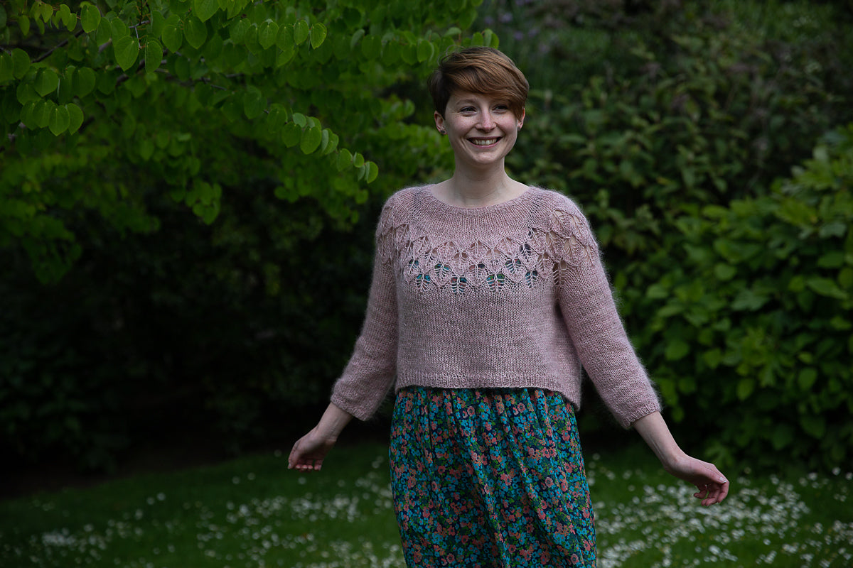 Lace Yoke Sweater Knitting Pattern