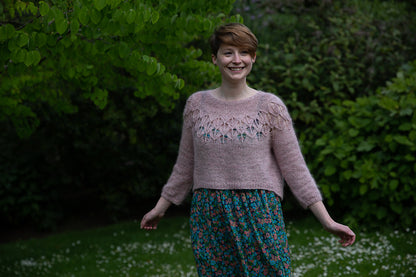 Lace Yoke Sweater Knitting Pattern
