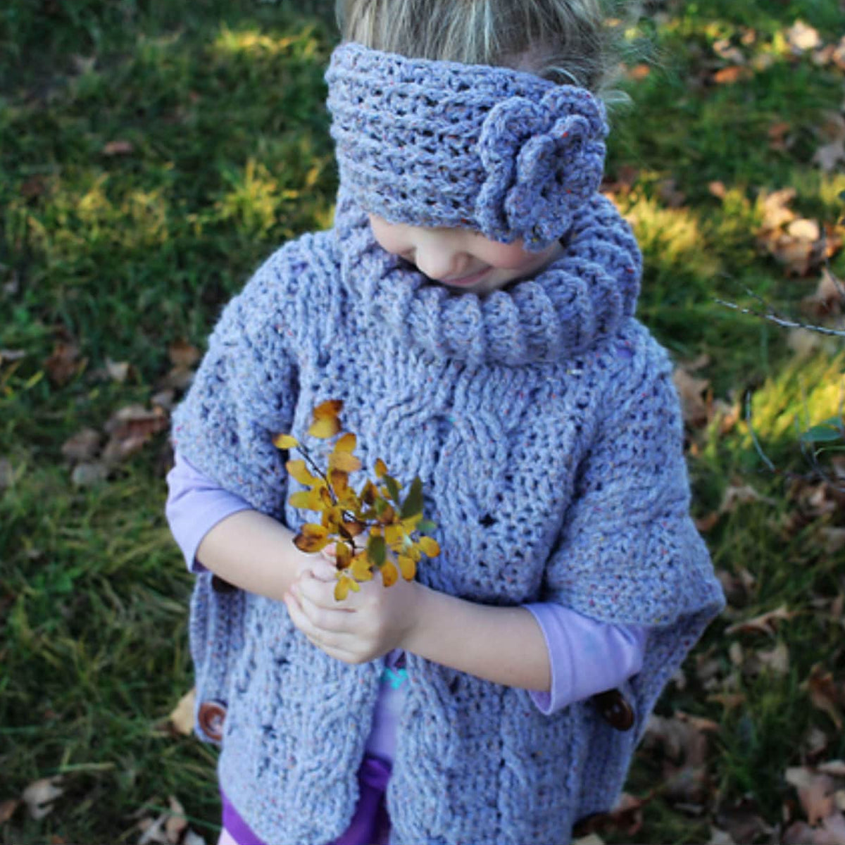Autumn Breeze Cable Poncho Crochet Pattern