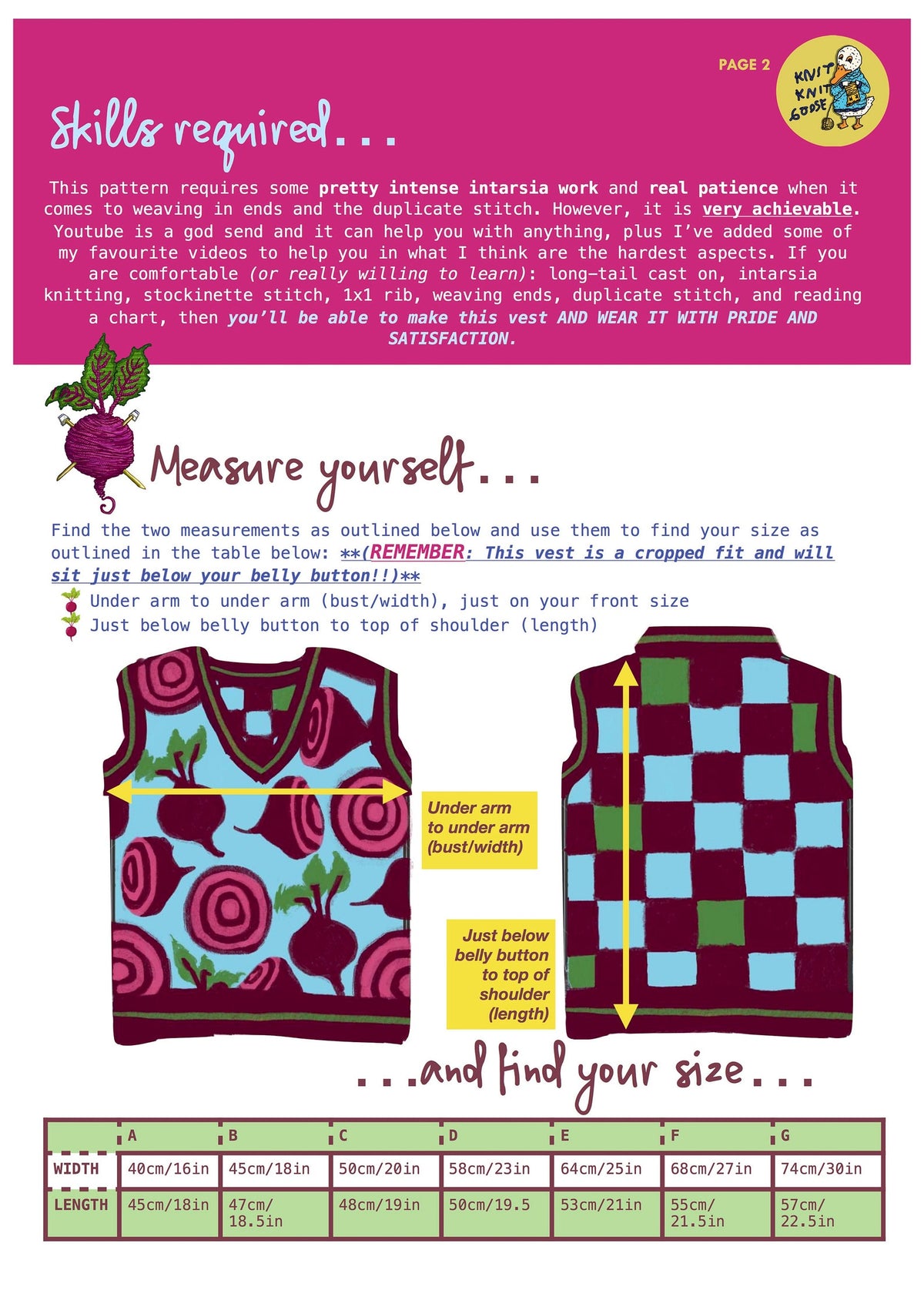 Beetroots Vest Knitting Pattern