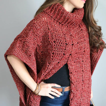 Autumn Breeze Cable Poncho Crochet Pattern