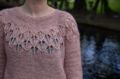 Lace Yoke Sweater Knitting Pattern