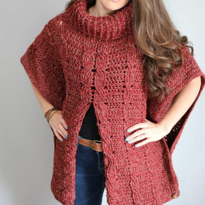Autumn Breeze Cable Poncho Crochet Pattern